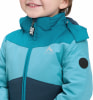 Kinderjacke von McKinley mit Pinguin-Anhänger am Reißverschluss und Logo auf dem Ärmel.