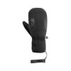 Schwarze Skihandschuhe mit Logo und Handgelenkband.