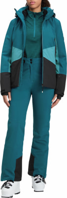 Damen-Skijacke und Hose in Dunkelblau und Schwarz. Damen-Skijacke und Hose in Dunkelblau und Schwarz.