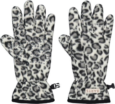 Handschuhe mit Leopardenmuster und rutschfesten Punkten auf der Handfläche. Handschuhe mit Leopardenmuster und rutschfesten Punkten auf der Handfläche.