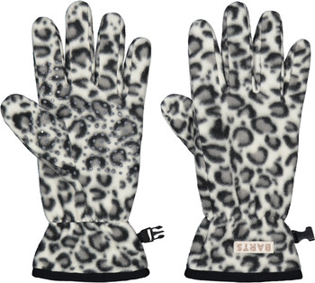 Handschuhe mit Leopardenmuster und rutschfesten Punkten auf der Handfläche.