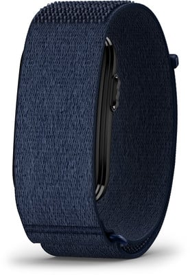 Dunkelblaues Stoffarmband für Smartwatches mit Textur. Dunkelblaues Stoffarmband für Smartwatches mit Textur.