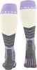 Falke Kniestrümpfe für Damen in Creme, Grau und Lila mit Logo.
