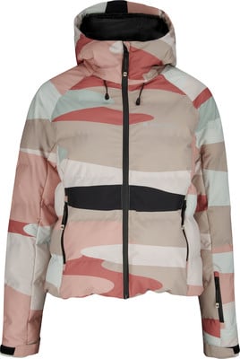 Stilvolle Damen-Skijacke mit modernem Farbmuster. Stilvolle Damen-Skijacke mit modernem Farbmuster.