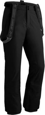 Schwarze Maier Sports Skihose mit abnehmbaren Trägern.