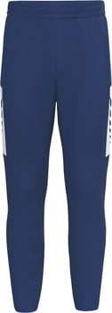 Marineblaue Sporthose mit weißem Streifen an der Seite.