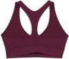 Damen-Weinrot-Sport-BH mit Racerback und Mesh-Einsätzen.