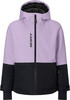 Eine lila und schwarze SCOTT Jacke mit Kapuze und Logo auf der Vorderseite.