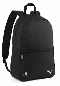 Schwarzer Puma-Rucksack mit Logo und Aufschrift IN auf der Vorderseite.