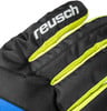 Schwarze Handschuhe mit Reusch-Logo und neongelben Akzenten.