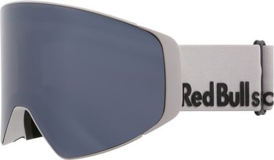Skibrille mit grauem Glas und Red Bull Gurt.