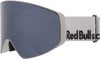 Skibrille mit grauem Glas und Red Bull Gurt.
