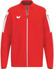 Rote Erima Jacke mit weißem Logo und Streifen an den Ärmeln.