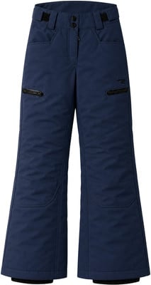 Dunkelblaue Skihose mit schwarzen Reißverschlüssen und Logo. Dunkelblaue Skihose mit schwarzen Reißverschlüssen und Logo.