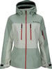 Damenjacke von Active Rebel mit Kapuze, Farbblöcken und orangefarbenen Reißverschlüssen.