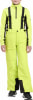 Eine gelbgrüne Skihose mit Latz für Jungen.