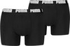 Zwei schwarze Puma Boxershorts für Herren mit Logo auf dem elastischen Bund.