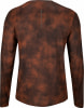 Herren-Langarmshirt mit braunem Muster und Schriftzug auf dem Rücken.