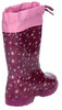 Mädchen-Gummistiefel mit rosa Rand und Sternen.
