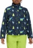 Kinder dunkelblaues Fleece-Sweatshirt mit winterlichem Aufdruck von Bären und Pinguinen.