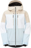 Eine Kapuzenjacke in Pastellfarben, ideal zum Skifahren und Snowboarden.