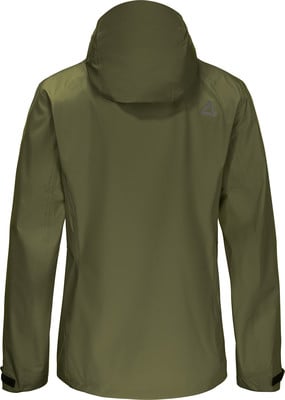 Grüne Jacke mit Kapuze und reflektierendem Logo auf dem Rücken. Grüne Jacke mit Kapuze und reflektierendem Logo auf dem Rücken.