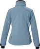 Rückansicht einer blauen Killtec-Damenjacke mit Logo und Reflektoren.