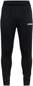 Schwarze Sporthose mit weißem JAKO-Logo am rechten Bein.