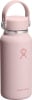Eine rosa Hydro Flask Flasche mit Griff und Logo.