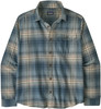 Herren-Flanellhemd von Patagonia mit blau-beigem Karomuster.