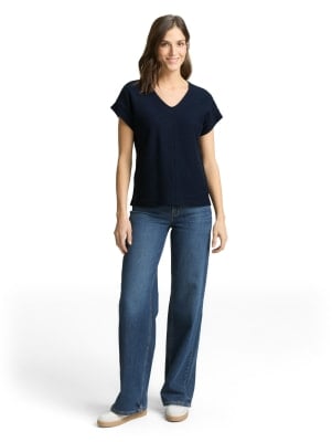 Tom Tailor Structure V-Neck női póló Tom Tailor Structure V-Neck női póló