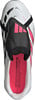 Weißer Adidas Predator Fußballschuh mit rosa Details und schwarzer Schnürung.