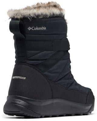 Schwarzer Columbia Winterstiefel mit Pelzbesatz und wasserdichter Membran. Schwarzer Columbia Winterstiefel mit Pelzbesatz und wasserdichter Membran.