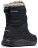 Schwarzer Columbia Winterstiefel mit Pelzbesatz und wasserdichter Membran.