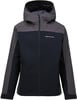 Herrenjacke von Peak Performance in Schwarz und Grau mit Kapuze und Logo auf der Brust.