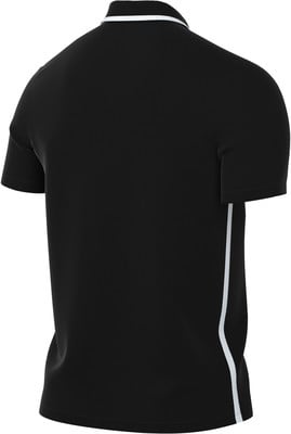Schwarzes Herren-Polohemd mit weißem Streifen an der Seite und am Kragen. Schwarzes Herren-Polohemd mit weißem Streifen an der Seite und am Kragen.