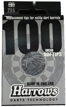 Packung mit 100 Spitzen für Softdartpfeile der Marke Harrows.