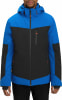 Blaue Herren-Skijacke mit schwarzen Einsätzen und orangefarbenen Details.