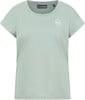Hellgrünes Kurzarm-T-Shirt mit Rundhalsausschnitt und Logo auf der Brust.
