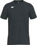 Schwarzes Herren-T-Shirt mit kurzen Ärmeln und Erima-Logo auf der Brust.