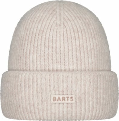 Eine hellrosa Strickmütze mit dem BARTS-Logo vorne. Eine hellrosa Strickmütze mit dem BARTS-Logo vorne.
