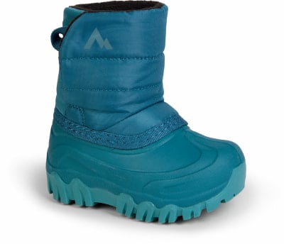 Blaue Winterstiefel mit Berglogo und rutschfester Sohle. Blaue Winterstiefel mit Berglogo und rutschfester Sohle.