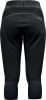 Schwarze 3/4 Damenleggings mit Logo und Metawool-Schriftzug.