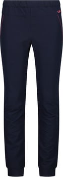 Marineblaue Damenhose mit pinkem Besatz und CMP-Logo.