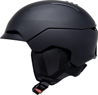 Schwarzer Skihelm mit verstellbaren Riemen und ALPINA-Logo. Schwarzer Skihelm mit verstellbaren Riemen und ALPINA-Logo.
