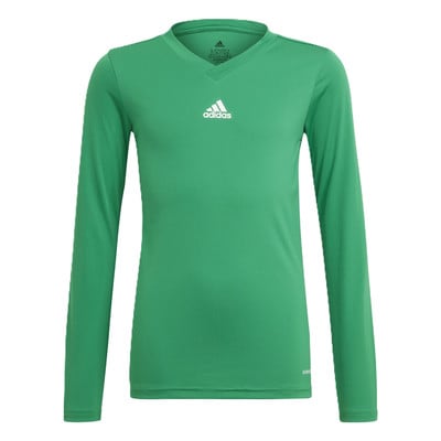 Grünes Langarmshirt mit Adidas-Logo für Kinder.