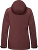 Rückansicht einer weinroten Jacke mit Kapuze und verstellbaren Ärmelbündchen.