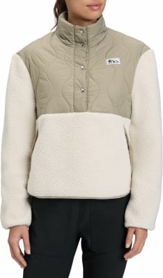 Damenjacke mit gestepptem Oberteil, Sherpa-Unterteil und langen Ärmeln.