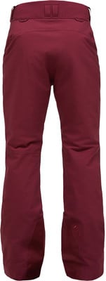 Rückansicht einer dunkelroten Skihose mit Nahtdetails an den Knien.