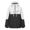 Weiße und schwarze Skijacke für Herren mit Picture Organic Clothing Logo.
